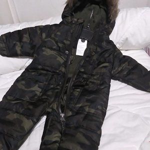 Rothschild Baby Boys Camo-Print Snowsuit Bunting Hood Puffer Pram 3/6 mth